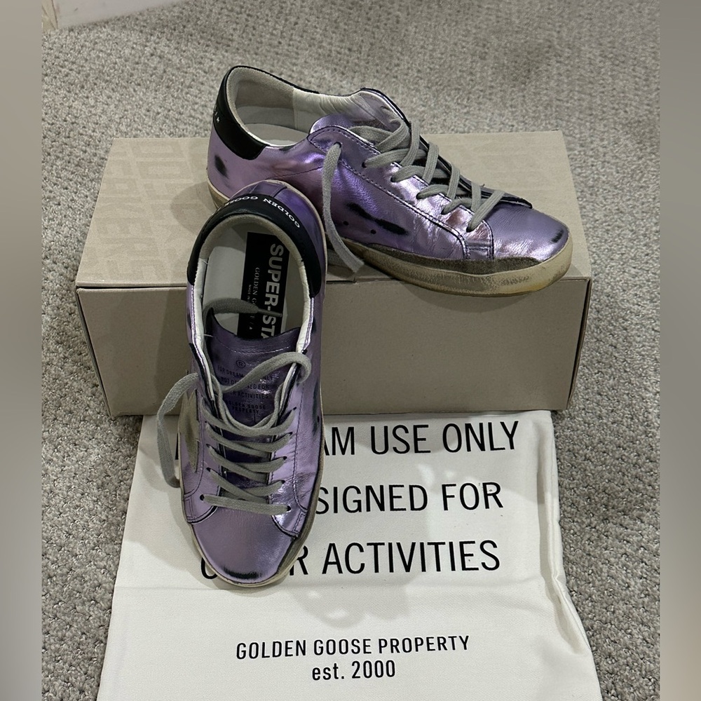 Golden Goose Super-Star Size 37 -Purple Metallic